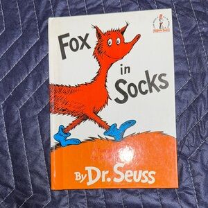 Vintage Dr. Seuss Fox in Socks Orange and Blue Socks